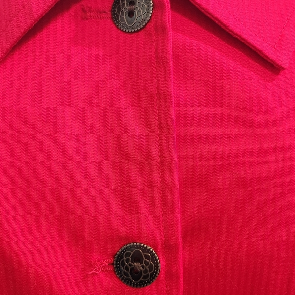 CJ BANKS size 1X red button front jacket - Picture 4 of 9